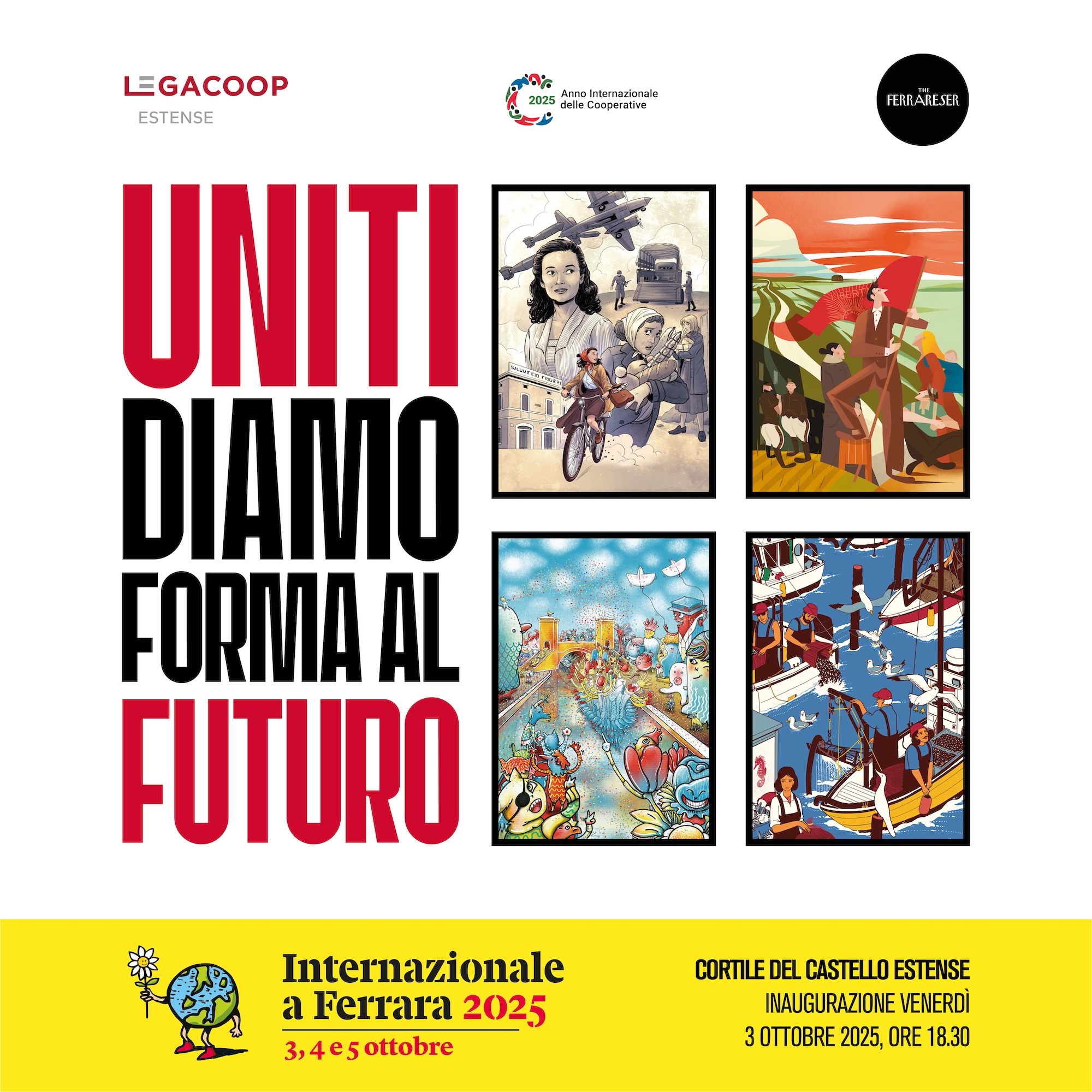 Featured image for “La mostra di “Uniti diamo forma al futuro” al Festival di Internazionale a Ferrara”